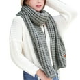 thumbnail image 1 of MESSUEN Crochet Scarf Knit Scarf Fall Scarf Winter Scarf for Women Cotton Scarves for Women Scarf for Woman Knitted Scarf Gray One Size, 1 of 4