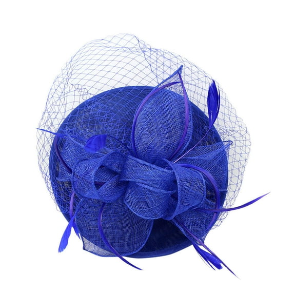 MESSUEN Dress Hat Womens Dress Hats Tea Party Headband Tea Party Hat Fascinator Hat Tea Party Hats for Girls Ladies Hats for Tea Party Blue One Size