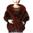 thumbnail image 1 of MESSUEN Faux Fur Shawl Shawls and Wraps for Weddings Wedding Shawl Women Cape Womens Ponchos Women Shawl Poncho Tops for Women Wine One Size, 1 of 9