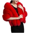 thumbnail image 1 of MESSUEN Faux Fur Shawl Shawls and Wraps for Weddings Wedding Shawl Women's Scarf Women's Shawls Scarf Women Cloaks for Women Red One Size, 1 of 5