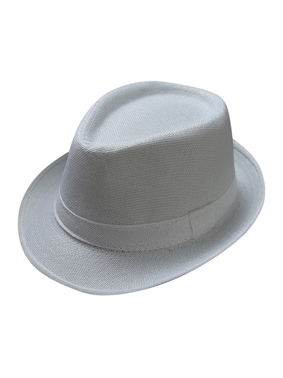 Fedoras for Men Top Hats for Men Dress Hats for Men and Women Jazz Hat Soild British Sun Hat Travel Sun Hat Mens Fedora Hats Men Sun Hat White One Size