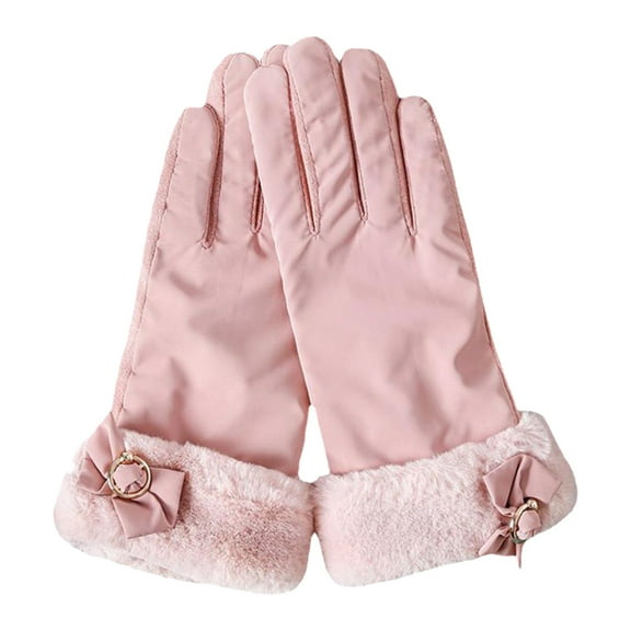 MESSUEN Fleece Gloves Exercise Gloves Ski Gloves Men's Gloves Knit Gloves Womens Winter Gloves Cycling Gloves Warm Gloves Cotton Gloves for Women Cold Weather Gloves Pink One Size