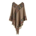 thumbnail image 1 of MESSUEN Fringe Shawl Pull Over Sweaters Womens Winter Ponchos for Women Womens Cape Womens Shawls Women's Scarves Scarf Womens Khaki One Size, 1 of 4