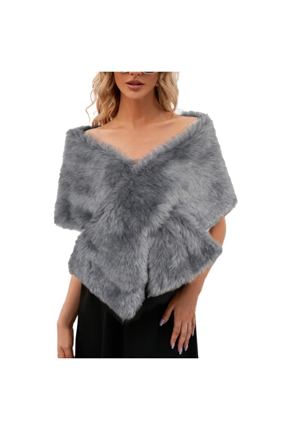 Fur Stole for Women Warm Shawl Wraps for Women Shawls and Wraps for Evening Dresses Women's Fashion Scarves Scarfs for Women Poncho Sweater Women Fashion Scarf for Women Bronze One Size