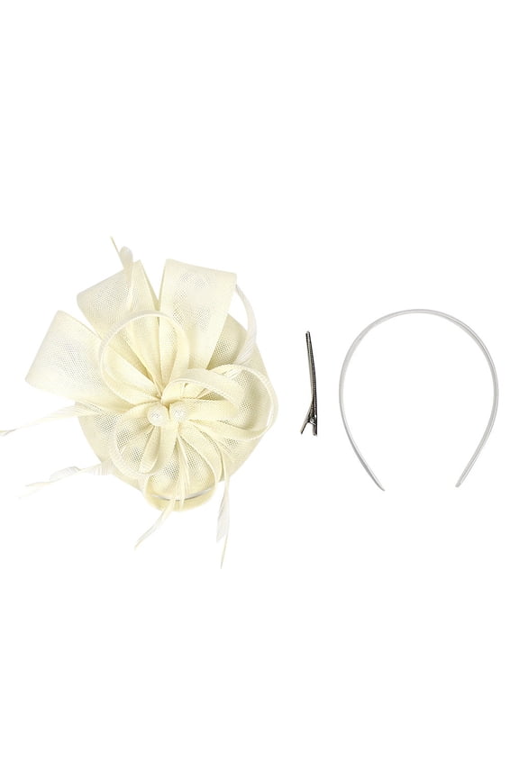 Hair Fascinators for Women Church Hats for Women Fascinator Hats for Women Fancy Hats for Women Headpiece for Women Fascinators Hats for Women Girls Tea Party Hat Beige One Size