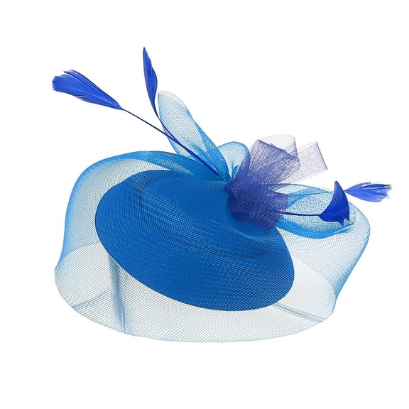 MESSUEN Hair Fascinators for Women Headbands for Women Fascinator Hat Ladies Hats for Tea Party Girls Tea Party Hat Ladies Hats for Church Dress Hat Blue One Size
