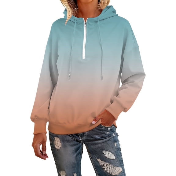 MESSUEN Half Zip Hoodie Baggy Sweatshirt for Women Thick Sweatshirts for Women Long Sleeve Tops Women Hoodie Womens Top Thermal Tops for Women Yellow 3 2XL