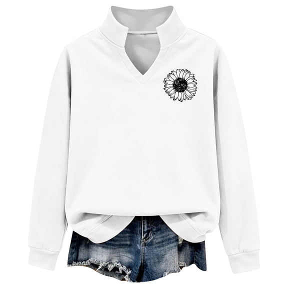 MESSUEN Half Zip Sweatshirt Women Comfort Sweatshirt Winter Sweatshirts for Women Womens Fall Sweatshirts Ladies Shirts Tops for Women Top Long Sleeve White L