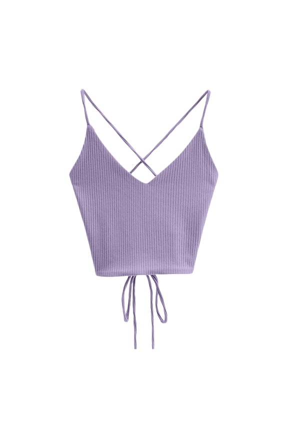 Halter Tops Tie Tops for Women Basic Womens Tank Tops New Crop Aesthetic Cute Halter Solid Camis Female Corset Tank Women Blouses Dressy Casual Blouses for Women Dressy Purple One Size