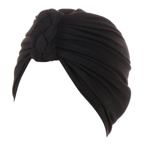 MESSUEN Head Scarf Woman Sun Hat Womens Sun Hat Brimless Hats No Brim Hats for Women Turban Women Head Wraps Black One Size