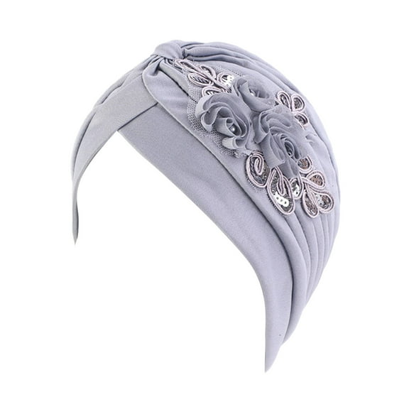 MESSUEN Head Turban Woman Sun Hat Women Head Wraps Sun Hats Beanie Cap Womens Turbans for Women Gray One Size
