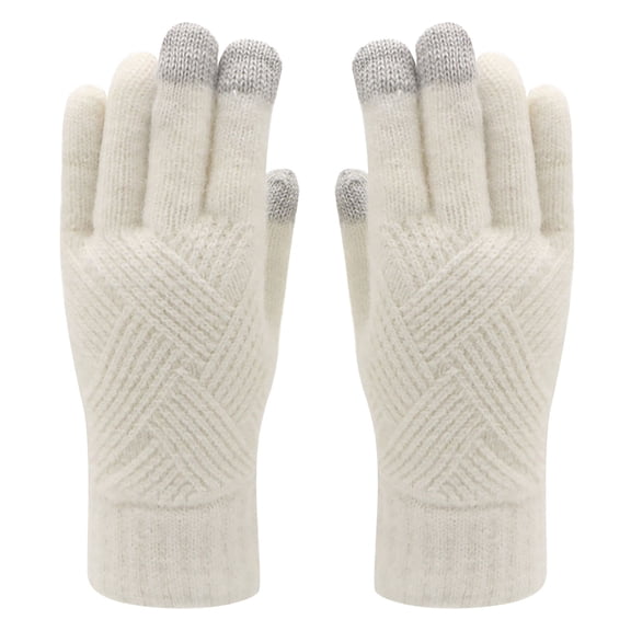 MESSUEN Hiking Gloves Driving Exercise Gloves Cold Weather Gloves Thermal Gloves for Women Cycling Gloves Accessories Heated Gloves for Women Ski Gloves Warm Gloves White One Size
