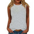thumbnail image 1 of MESSUEN Ladies Sleeveless Tops Loose Fit Tank Tops for Women Crew Neck Raglan Ladies' Summer Printed Fashionable Casual Sleeveless Top Women Casual Tops Women's Casual Tops Gray XL, 1 of 4