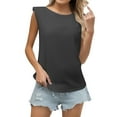 thumbnail image 1 of MESSUEN Ladies Sleeveless Tops Loose Fitting Tank Tops for Women Crew Neck Raglan Sleeveless Shoulder Pad Loose Fit T Shirt Vest for Women Top for Women Tops Dressy Casual A L, 1 of 8