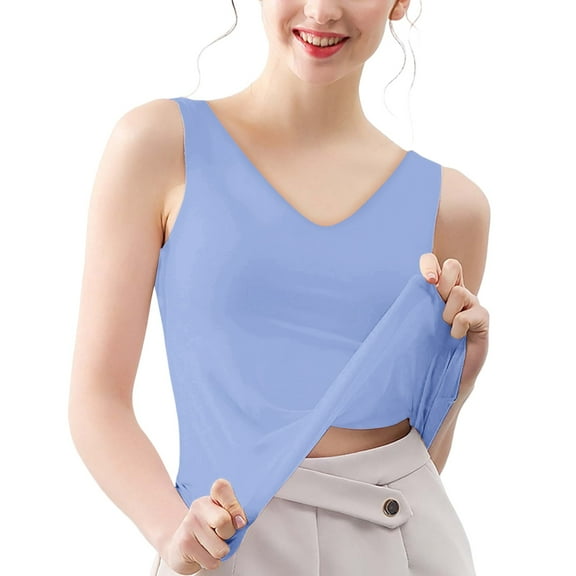 MESSUEN Ladies Sleeveless Tops Women Tank Tops Loose Fit V-neck Raglan Womens Tank Tops Sleeveless Neck Loose Fit Summer Clothes Top for Women Summer Women Blouses Dressy Casual Light Blue XL