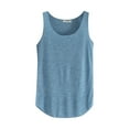thumbnail image 1 of MESSUEN Ladies Tank Tops Loose Fitting Tank Tops for Women Crew Neck Camisole Bamboo Cotton Korean U Shaped Bottoming Vest Basic Womens Tank Tops Casual Blouses for Women Blue One Size, 1 of 3