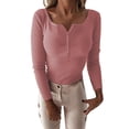thumbnail image 1 of MESSUEN Lightweight Sweaters for Women Button Up Sweaters for Women Knitted Sweater Womens Shirt Summer Shirts for Women’s Tops Women's Blouses Pink M, 1 of 4