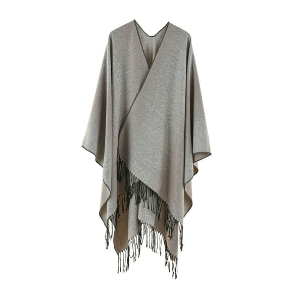 MESSUEN Long Scarves for Women Long Shawl Knit Poncho Shawl Sweater for Women Shawl Winter Scarves Gray One Size