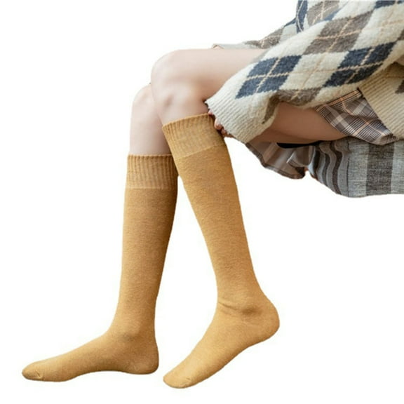 MESSUEN Long Socks Men Thermal Socks Slipper Socks for Women Socks Women Over Knee Socks Men's Socks for Women Z Yellow One Size