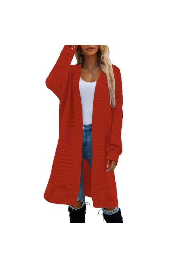 Long Sweater Cardigan Women Crochet Sweater Knitted Sweater Womens Blouses Casual Women's Pullover Sweaters Women's Shirts Summer Tank Tops for Women Red 1 2XL