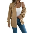 thumbnail image 1 of MESSUEN Long Sweater Cardigan Women Open Weave Sweaters for Women Long Sleeve Sweaters for Women's Fashion Tops Women Womens Cardigans Womens Cardigan Sweaters Khaki L, 1 of 6