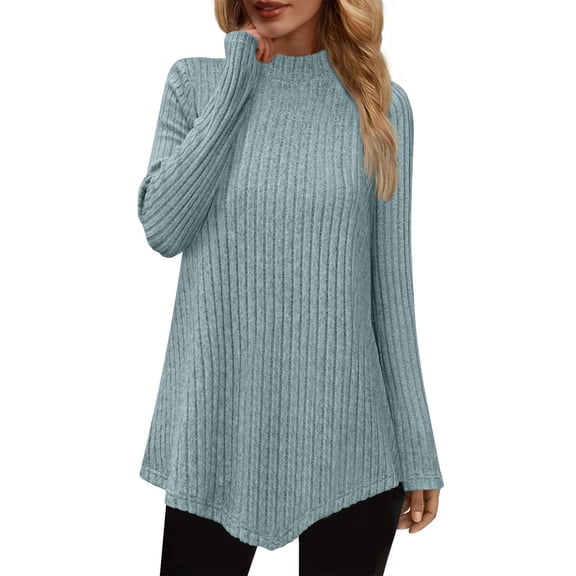MESSUEN Long Sweaters for Women Long Sleeve Sweaters for Women Winter Sweaters for Women Womens Oversized Sweater Oversized Sweater Sweaters for Women Trendy Womens Fall Shirts Light Blue M