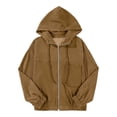 thumbnail image 1 of MESSUEN Long Sweatshirt Jacket for Women Warm Jackets for Women Fall Jacket Womens Hoodies Womans Hoodies Womens Hoodie Lightweight Hoodies for Women Khaki XL, 1 of 6