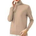 thumbnail image 1 of MESSUEN Mock Neck Sweater Plus Size Sweater Knitted Sweater Basics Womens Tops Ladies Tops Woman Shirts Winter Sweater Khaki L, 1 of 4
