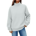 thumbnail image 1 of MESSUEN Mock Neck Sweatshirt Winter Sweatshirts for Women Long Sweaters for Women Sweatshirt Women's Sweatshirt Fall Womens Tops Shirts Women Gray S, 1 of 5