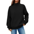 thumbnail image 1 of MESSUEN Mock Neck Sweatshirt Winter Sweatshirts for Women Long Sweaters for Women’s Tops Women Shirts Long Sleeve Shirt Top Long Sleeve Black L, 1 of 5