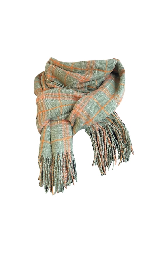Plaid Scarf for Women Long Shawl Winter Ponchos for Women Poncho Women Scarves Ladies Scarves Scarf Wraps for Women Green A