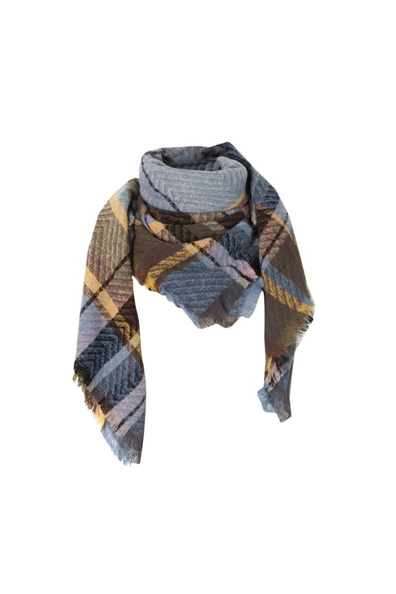 Plaid Scarf for Women Womens Poncho Tops Winter Scarves Women's Poncho Cotton Scarf for Women Scarf Top Knit Ponchos for Women D One Size