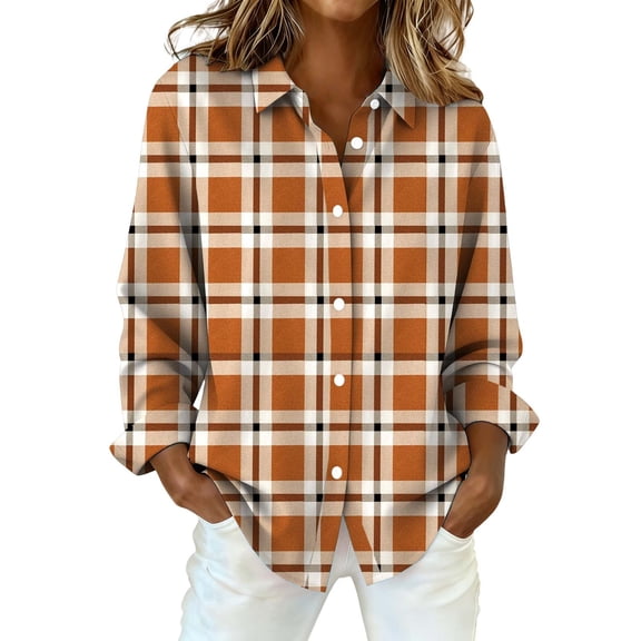 MESSUEN Plaid Shirts for Women Long Sleeve Undershirt for Women Thermal Long Sleeve Women Fall Shirt Women's Sweatshirt Womens Sweat Shirts Sweatshirt Women Green S