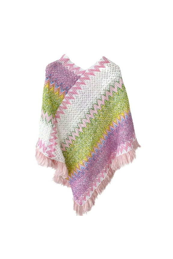 Ponchos for Women Knit Poncho Warm Shawl Wraps for Women Womens Shawls Women's Poncho Women Shawl Sweater for Women Purple One Size