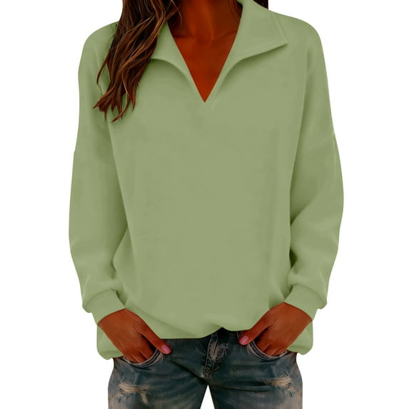 MESSUEN Pullover Sweatshirts for Women Comfort Sweatshirt Winter Sweatshirts for Women Thermal Top Womens Zip Up Sweatshirt Women's Shirts Womens Fall Shirts Light Green S