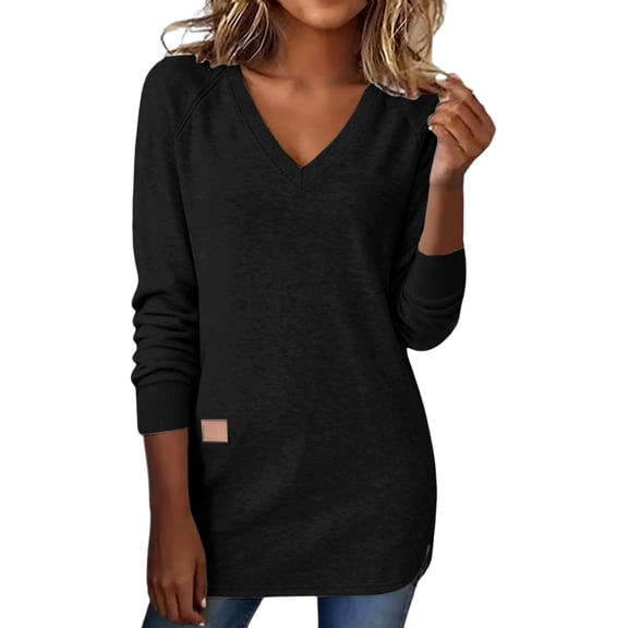 MESSUEN Pullover Sweatshirts for Women Long Sweatshirts for Women Thick Sweatshirts for Women Cute Sweatshirts Women's Tops Womens Sweatshirts Black S