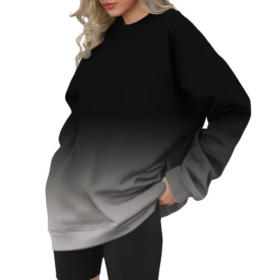MESSUEN Pullover Sweatshirts for Women Long Sweatshirts for Women Winter Sweatshirts for Women Cute Tops for Women Womens Top Long Sleeve Long Sleeve Tops Black L