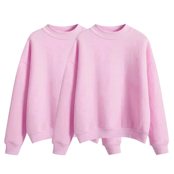 MESSUEN Pullover Sweatshirts for Women Thermal Long Sleeve Women Winter Sweatshirts for Women Tops Woman Long Sleeve Tops Women's Tops Womens Shirt Pink S