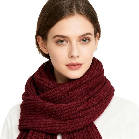MESSUEN Scarf for Women Warm Scarf Knit Scarf Poncho Tops for Women Cotton Scarf Womens Scarves Scarfs for Women Z Wine One Size