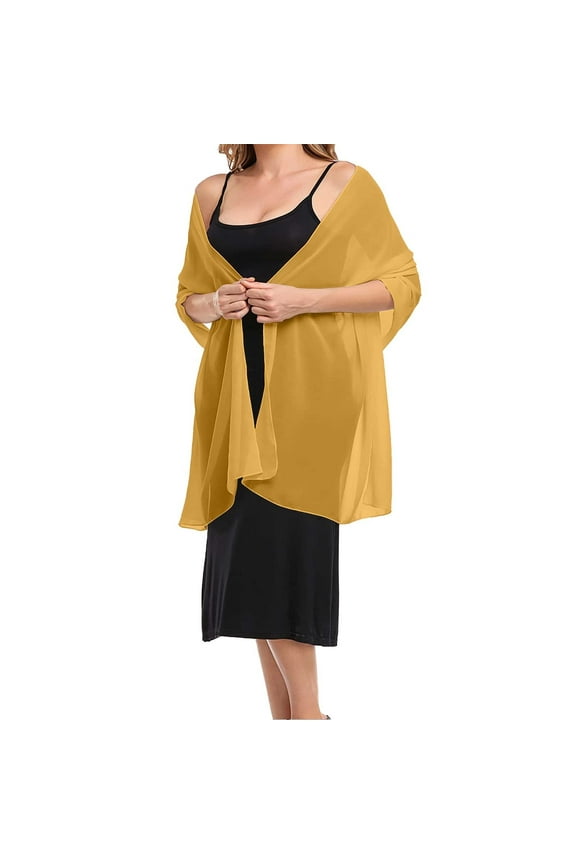 Sheer Shawl Silk Shawl for Dress Womens Scarfs Ladies Scarves Women's Fashion Scarves Womens Poncho Tops Yellow S