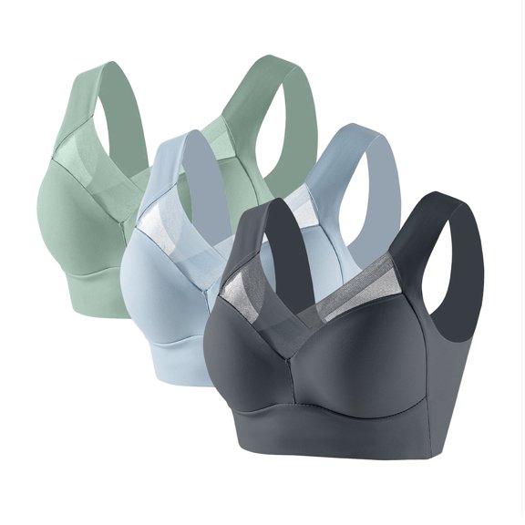 MESSUEN Under Shirts for Women Sports Bras for Women Tops Women Powerful Wireless Bra Full Figure Ice Anti Sagging Correcting Bras Shirts Women Sleeveless Tshirts for Women D 4XL