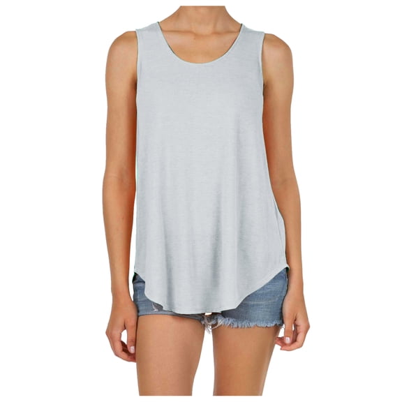 MESSUEN Sleeveless Tank Tops Loose Tops for Women Crew Neck Raglan Women Summer Round Neck Loose Sleeveless Shirt Casual Tunic Tops Blouse Women Blouses Womens Shirt Gray 2XL