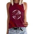 thumbnail image 1 of MESSUEN Sleeveless Tank Tops for Women Loose Fitting Tank Tops for Women Crew Neck Raglan Baseball Tank Tee Cute T Shirts Vest Casual Summer Outfits for Women Shirts Women Red 3XL, 1 of 4