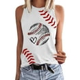thumbnail image 1 of MESSUEN Sleeveless Tank Tops for Women Loose Fitting Tank Tops for Women Crew Neck Raglan Baseball Tank Tee Cute T Shirts Vest Ladies Summer Tops Women's Fashion White S, 1 of 4