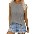 thumbnail image 1 of MESSUEN Sleeveless Tops Loose Fit Tank Tops for Women Crew Neck Raglan Tank Top Casual Pleated Crewneck Sleeveless Loose Shirts Womens Tops Casual Summer Tank Tops for Women Gray 2XL, 1 of 8