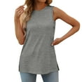 thumbnail image 1 of MESSUEN Sleeveless Tops Tank Tops for Women Loose Fit Crew Neck Raglan Tank Tops Crewneck Loose Fit Basic Casual Side Split Sleeveless Shirts Womens Basic Tee Shirts Summer Tops Gray XL, 1 of 8