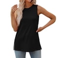 thumbnail image 1 of MESSUEN Sleeveless Tops Tank Tops for Women Loose Fit Crew Neck Raglan Tank Tops Crewneck Loose Fit Basic Casual Side Split Sleeveless Shirts Womens Top Summer Blouses for Women Black L, 1 of 9