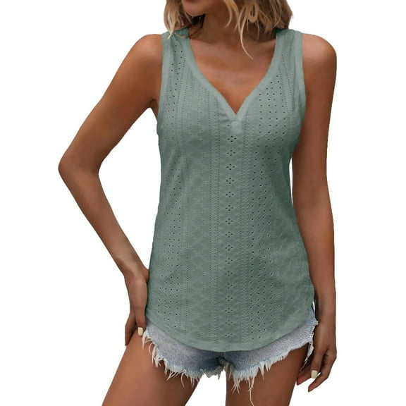 MESSUEN Sleeveless Tops for Women Athletic Tank Tops V-neck Raglan Solid Color V Neck Loose Vest Fashion Casual Top Sleeveless T Shirts for Women Basic Tank Tops for Women Green S