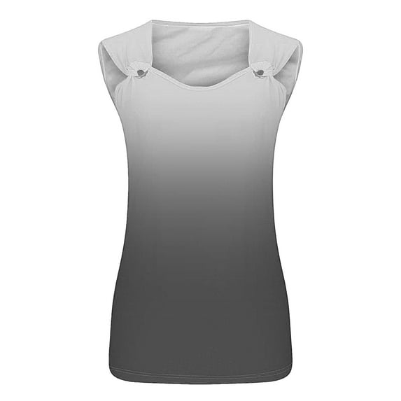 MESSUEN Sleeveless Tops for Women Beach Tank Tops for Women Crew Neck Raglan Ring Straps Loose Fit Workout Basic Shirts Womens Top Basic Womens Tank Tops Gray S