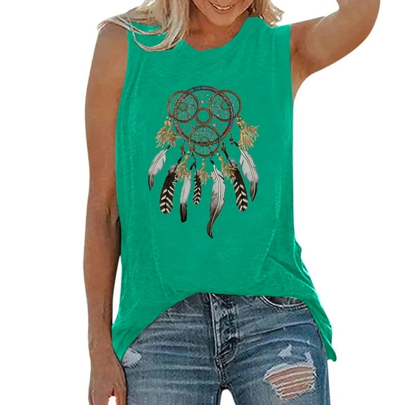 MESSUEN Sleeveless Tops for Women Tank Top for Women Loose Fit Crew Neck Raglan Yoga Workout Tank Loose Fit Running Exercise Graphic T Shirt Ladies Blouses Shirts for Women Green 2XL